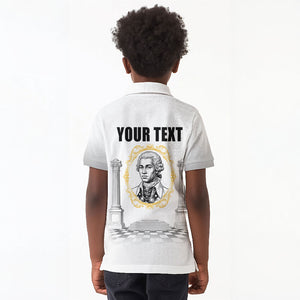 Personalized Prince Hall Freemasonry Kid Polo Shirt Masonic Square And Compass Vintage Gold Pillar Illustration