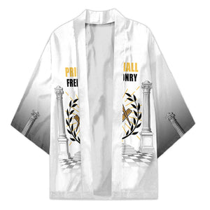 Personalized Prince Hall Freemasonry Kimono Masonic Square And Compass Vintage Gold Pillar Illustration