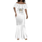 Personalized Prince Hall Freemasonry Mermaid Dress Masonic Square And Compass Vintage Gold Pillar Illustration