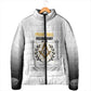 Personalized Prince Hall Freemasonry Padded Jacket Masonic Square And Compass Vintage Gold Pillar Illustration