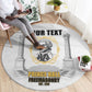 Personalized Prince Hall Freemasonry Round Carpet Masonic Square And Compass Vintage Gold Pillar Illustration