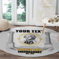 Personalized Prince Hall Freemasonry Round Carpet Masonic Square And Compass Vintage Gold Pillar Illustration