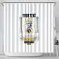 Personalized Prince Hall Freemasonry Shower Curtain Masonic Square And Compass Vintage Gold Pillar Illustration