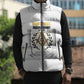 Personalized Prince Hall Freemasonry Sleeveless Puffer Jacket Masonic Square And Compass Vintage Gold Pillar Illustration