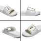 Personalized Prince Hall Freemasonry Slide Sandals Masonic Square And Compass Vintage Gold Pillar Illustration