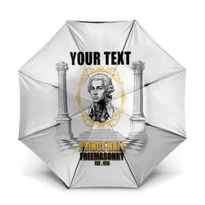 Personalized Prince Hall Freemasonry Umbrella Masonic Square And Compass Vintage Gold Pillar Illustration