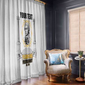 Personalized Prince Hall Freemasonry Window Curtain Masonic Square And Compass Vintage Gold Pillar Illustration