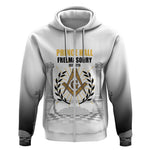 Personalized Prince Hall Freemasonry Zip Hoodie Masonic Square And Compass Vintage Gold Pillar Illustration