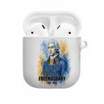 Prince Hall Freemasonry AirPods Case Square And Compass Letter G Watercolor Portrait Art