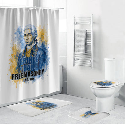Prince Hall Freemasonry Bathroom Set Square And Compass Letter G Watercolor Portrait Art