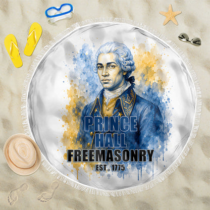 Prince Hall Freemasonry Beach Blanket Square And Compass Letter G Watercolor Portrait Art