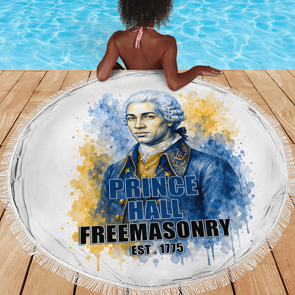 Prince Hall Freemasonry Beach Blanket Square And Compass Letter G Watercolor Portrait Art