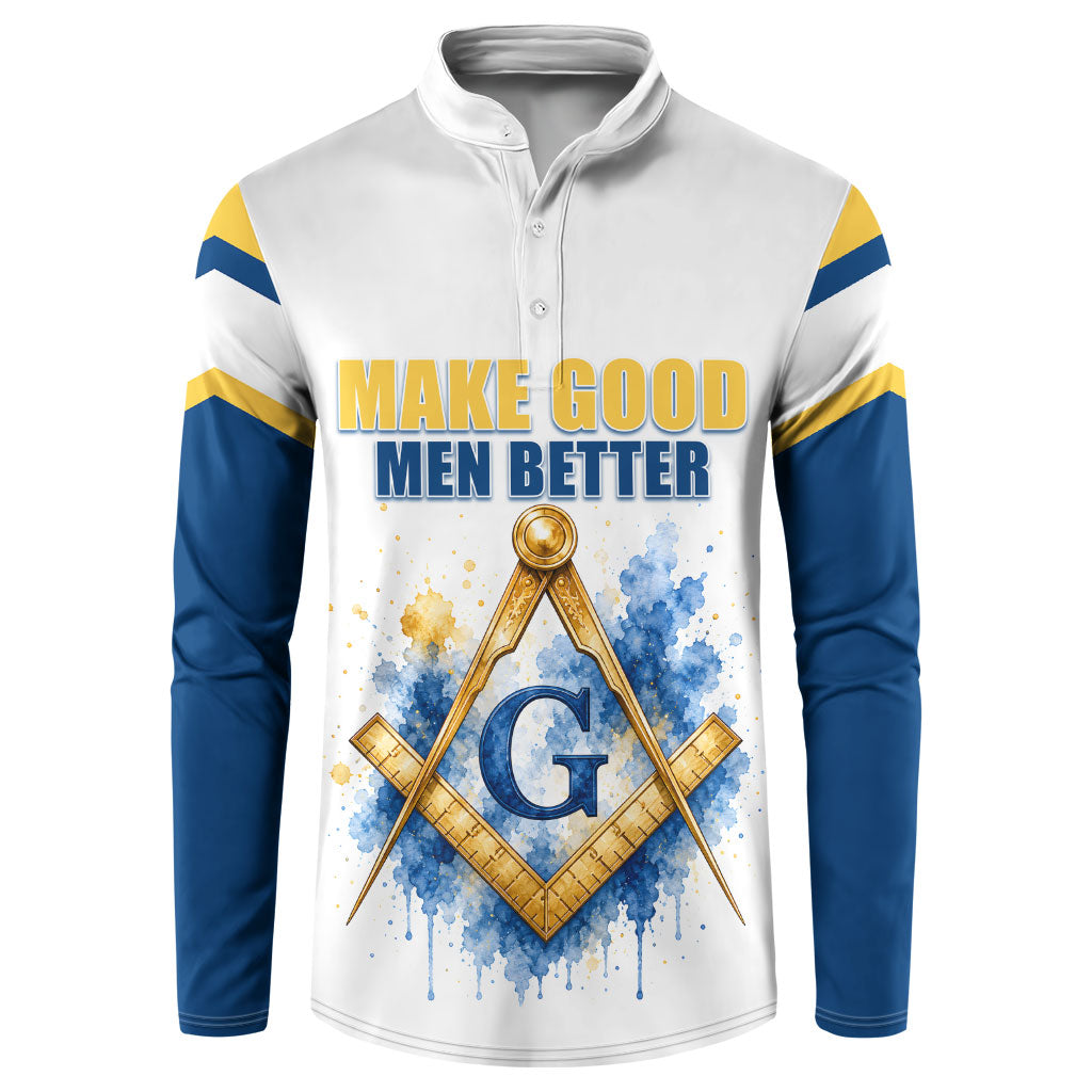 Prince Hall Freemasonry Button Sweatshirt Square And Compass Letter G Watercolor Portrait Art