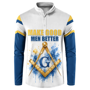 Prince Hall Freemasonry Button Sweatshirt Square And Compass Letter G Watercolor Portrait Art