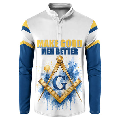 Prince Hall Freemasonry Button Sweatshirt Square And Compass Letter G Watercolor Portrait Art