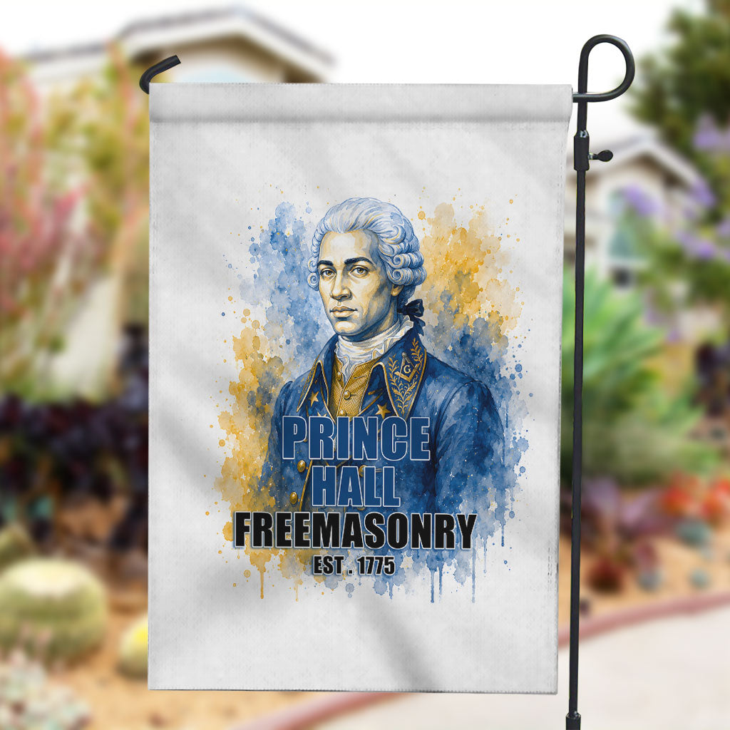 Prince Hall Freemasonry Garden Flag Square And Compass Letter G Watercolor Portrait Art