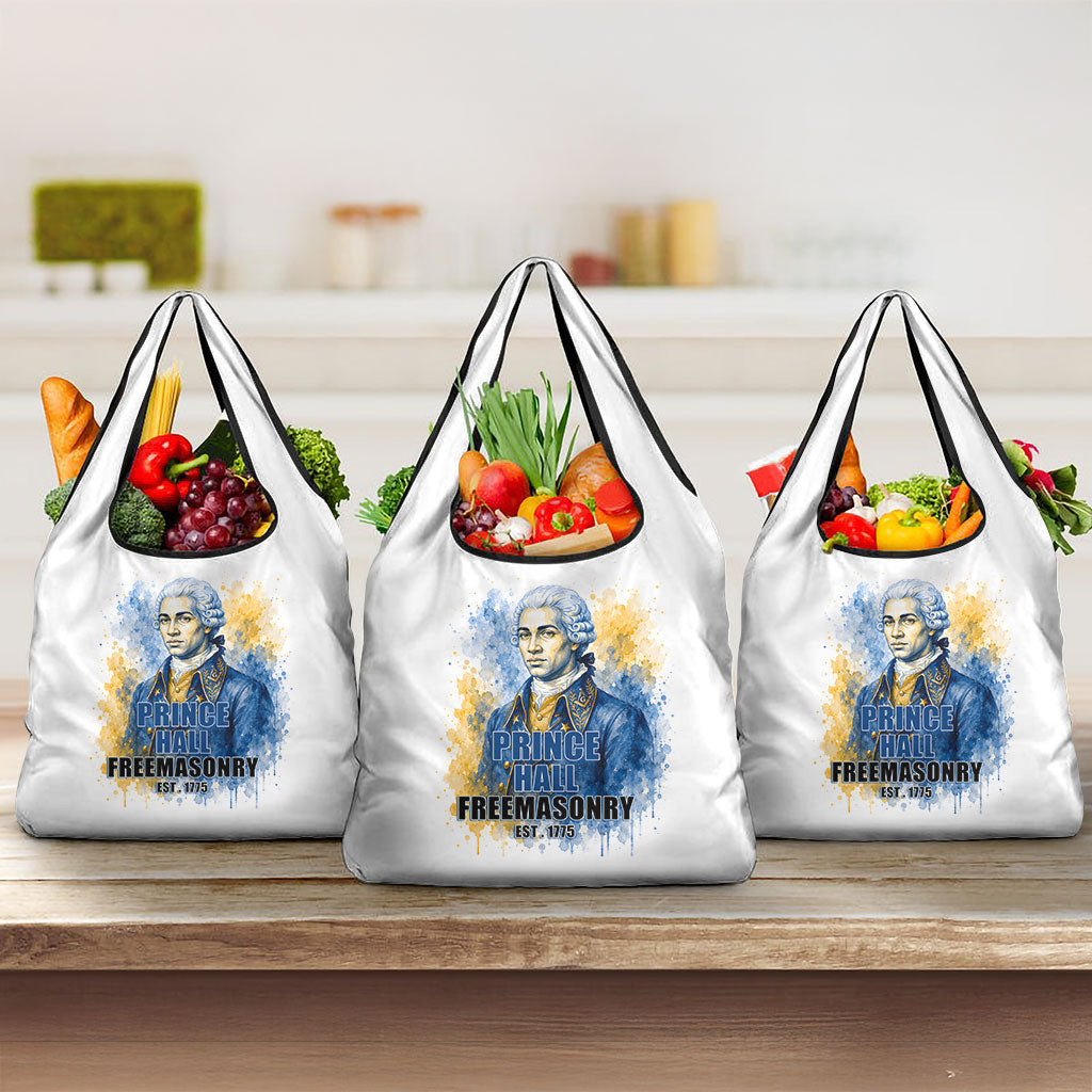 Prince Hall Freemasonry Grocery Bag Square And Compass Letter G Watercolor Portrait Art