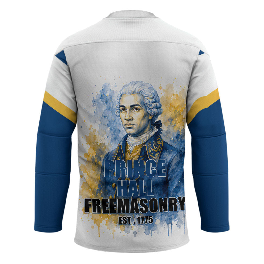 Prince Hall Freemasonry Hockey Jersey Square And Compass Letter G Watercolor Portrait Art