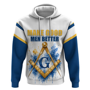 Prince Hall Freemasonry Hoodie Square And Compass Letter G Watercolor Portrait Art