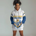 Prince Hall Freemasonry Hoodie Dress Square And Compass Letter G Watercolor Portrait Art