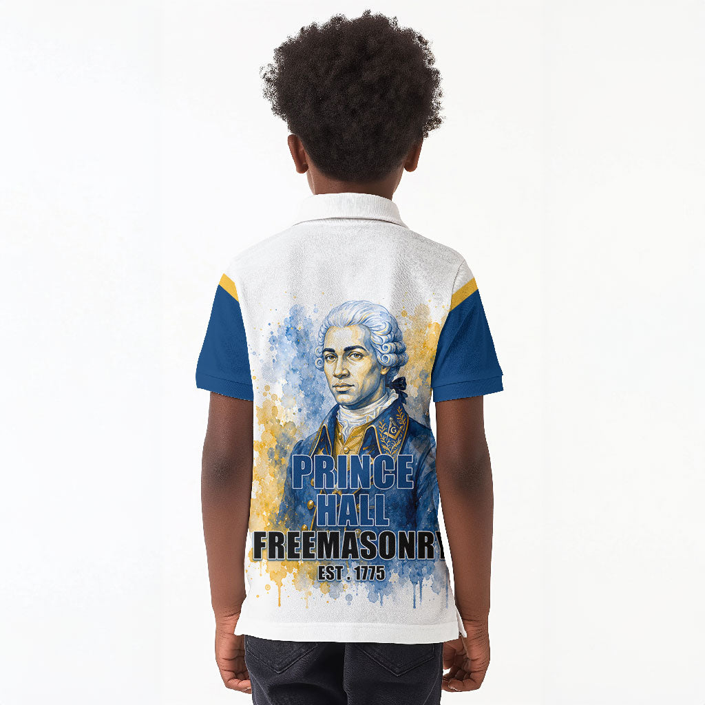 Prince Hall Freemasonry Kid Polo Shirt Square And Compass Letter G Watercolor Portrait Art