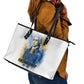 Prince Hall Freemasonry Leather Tote Bag Square And Compass Letter G Watercolor Portrait Art
