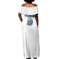 Prince Hall Freemasonry Off Shoulder Maxi Dress Square And Compass Letter G Watercolor Portrait Art