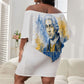 Prince Hall Freemasonry Off Shoulder Short Dress Square And Compass Letter G Watercolor Portrait Art