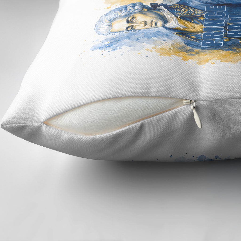 Prince Hall Freemasonry Pillow Cover Square And Compass Letter G Watercolor Portrait Art