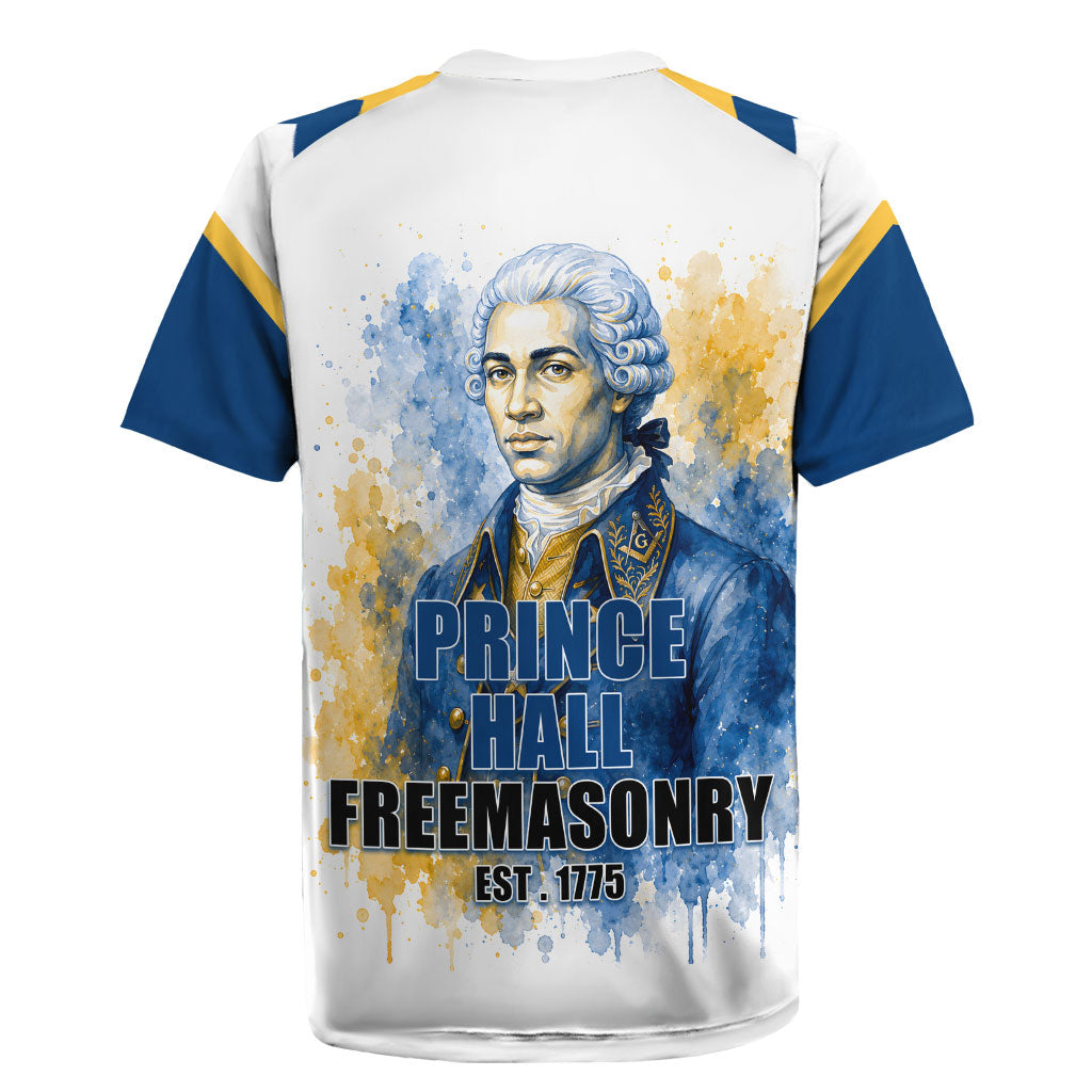 Prince Hall Freemasonry Rugby Jersey Square And Compass Letter G Watercolor Portrait Art