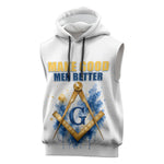 Prince Hall Freemasonry Sleeveless Hoodie Square And Compass Letter G Watercolor Portrait Art