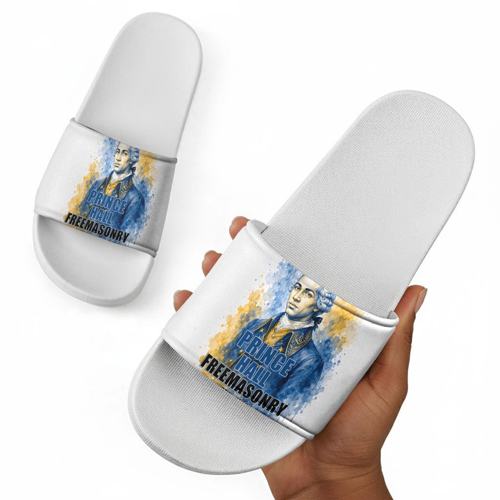 Prince Hall Freemasonry Slide Sandals Square And Compass Letter G Watercolor Portrait Art
