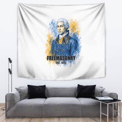 Prince Hall Freemasonry Tapestry Square And Compass Letter G Watercolor Portrait Art
