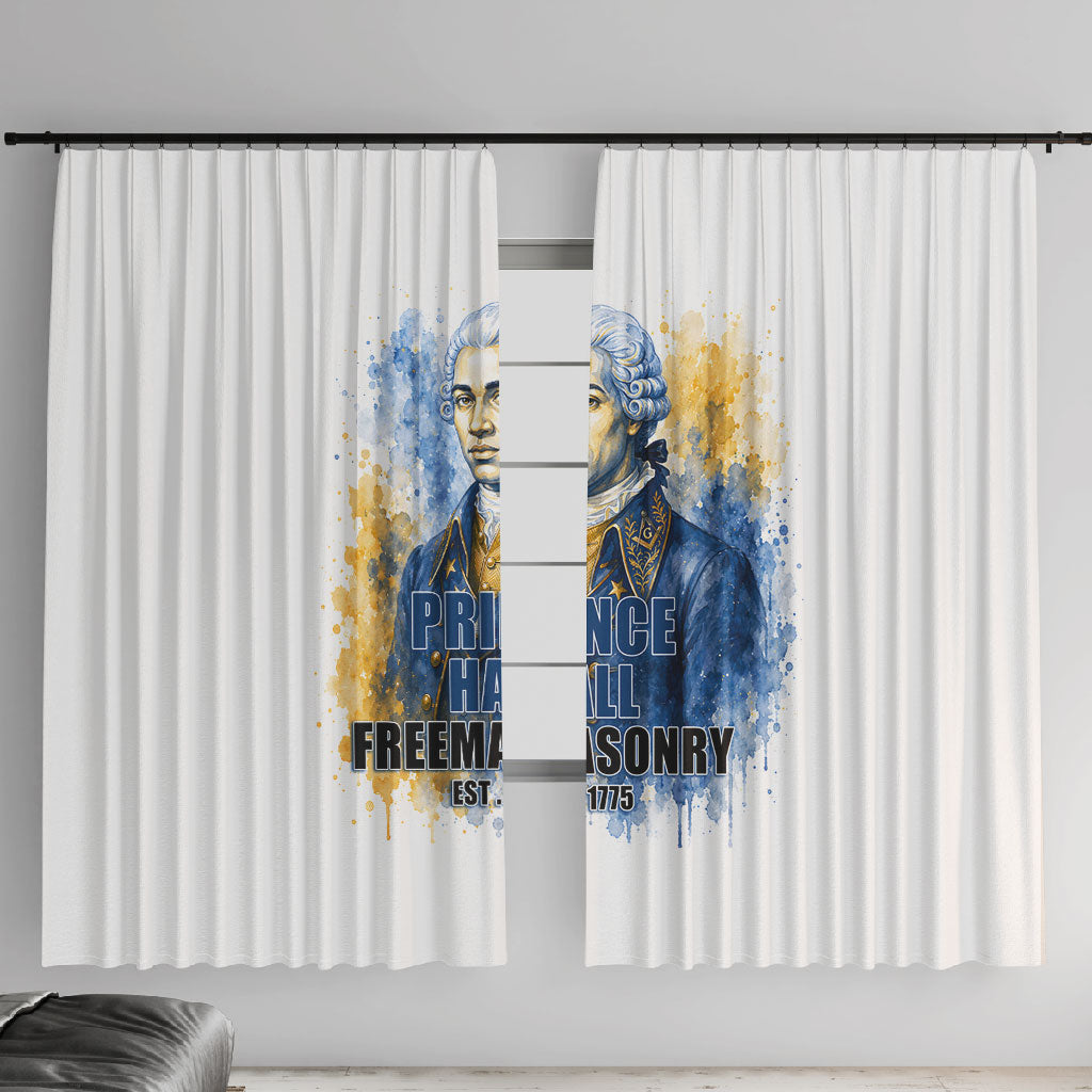 Prince Hall Freemasonry Window Curtain Square And Compass Letter G Watercolor Portrait Art