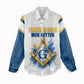 Prince Hall Freemasonry Women Casual Shirt Square And Compass Letter G Watercolor Portrait Art