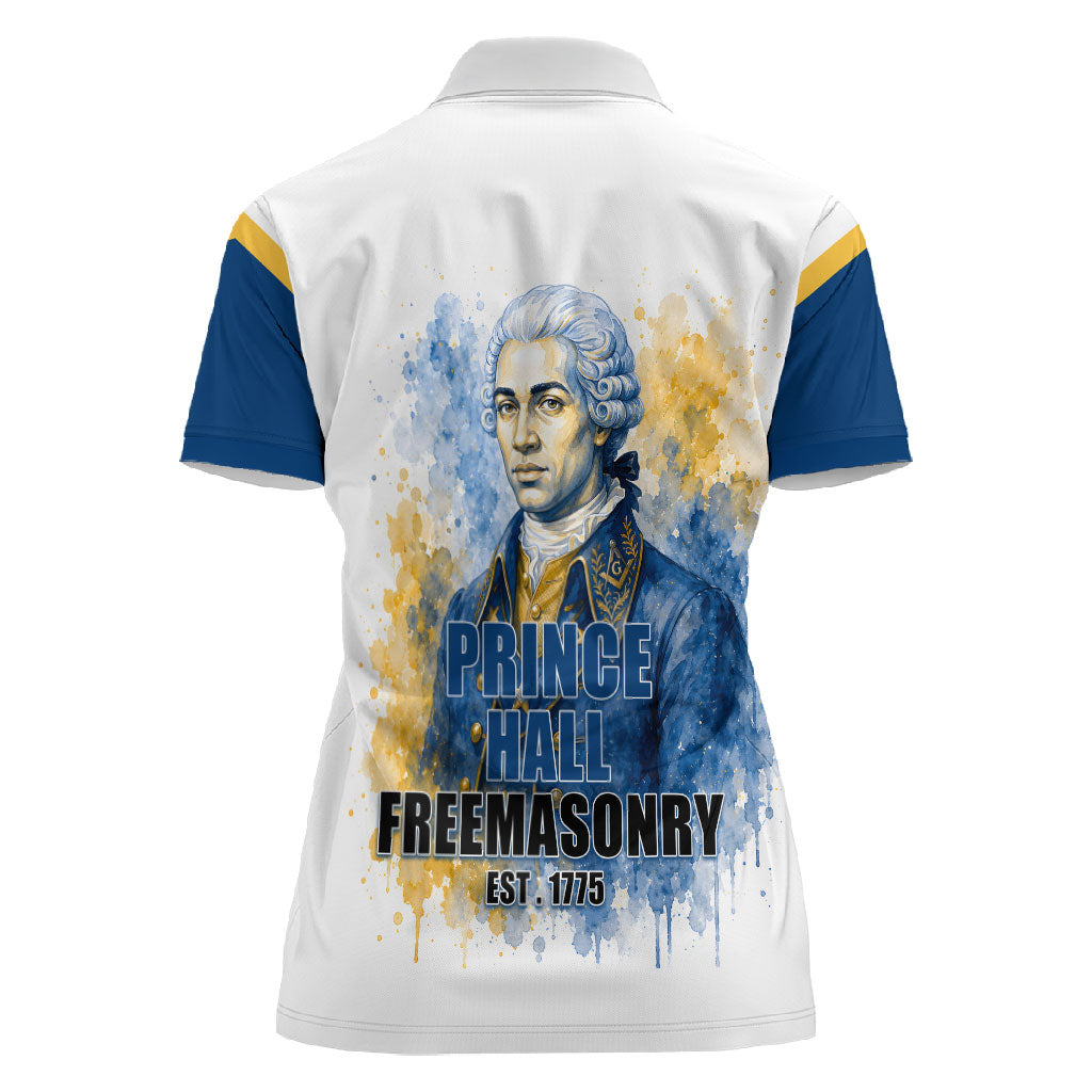 Prince Hall Freemasonry Women Polo Shirt Square And Compass Letter G Watercolor Portrait Art