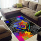 Prince Hall Freemasonry Area Rug Colorful Graffiti Paint Splatter On Urban Stone Wall