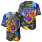 Prince Hall Freemasonry Baseball Jersey Colorful Graffiti Paint Splatter On Urban Stone Wall