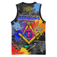Prince Hall Freemasonry Basketball Jersey Colorful Graffiti Paint Splatter On Urban Stone Wall