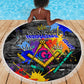 Prince Hall Freemasonry Beach Blanket Colorful Graffiti Paint Splatter On Urban Stone Wall