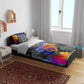 Prince Hall Freemasonry Bedding Set Colorful Graffiti Paint Splatter On Urban Stone Wall