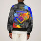 Prince Hall Freemasonry Bomber Jacket Colorful Graffiti Paint Splatter On Urban Stone Wall