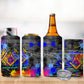 Prince Hall Freemasonry 4 in 1 Can Cooler Tumbler Colorful Graffiti Paint Splatter On Urban Stone Wall