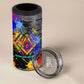 Prince Hall Freemasonry 4 in 1 Can Cooler Tumbler Colorful Graffiti Paint Splatter On Urban Stone Wall