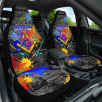 Prince Hall Freemasonry Car Seat Cover Colorful Graffiti Paint Splatter On Urban Stone Wall