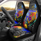 Prince Hall Freemasonry Car Seat Cover Colorful Graffiti Paint Splatter On Urban Stone Wall