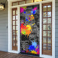 Prince Hall Freemasonry Door Cover Colorful Graffiti Paint Splatter On Urban Stone Wall