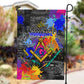 Prince Hall Freemasonry Garden Flag Colorful Graffiti Paint Splatter On Urban Stone Wall