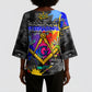 Prince Hall Freemasonry Kimono Sleeve Blouse Colorful Graffiti Paint Splatter On Urban Stone Wall