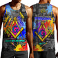 Prince Hall Freemasonry Men Tank Top Colorful Graffiti Paint Splatter On Urban Stone Wall